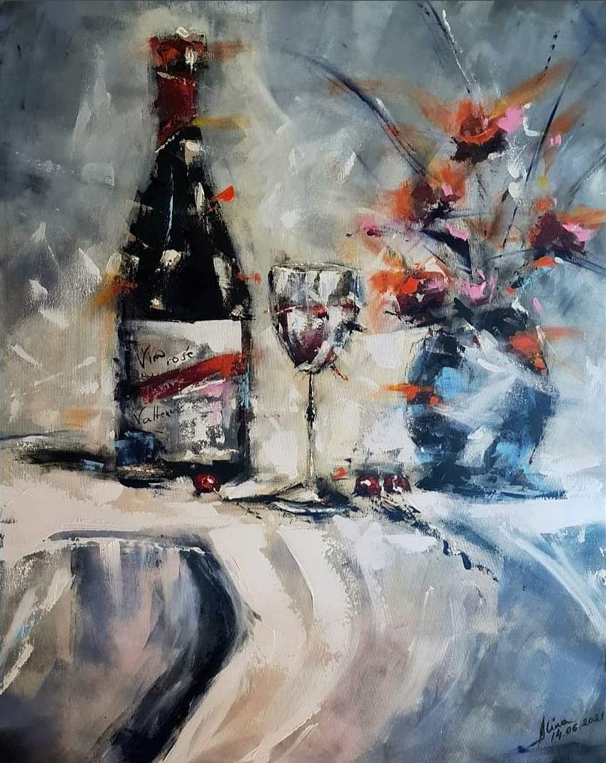 ArteDiAlina.com painting: Per me, un rosé